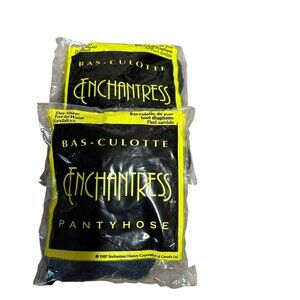 Vintage 1990s Navy Blue Enchantress Pantyhose Size Queen Lot of 2